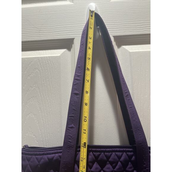 Vera Bradley Purple Tote Bag Pockets Zip Dual Handle 12x15” Handbag - Picture 7 of 9
